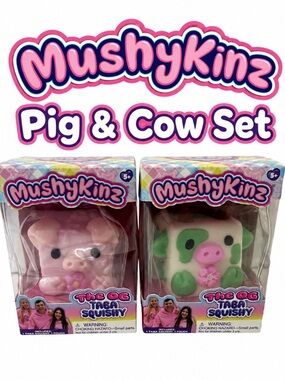 NEW Mushykinz The OG Taba Squishy Pig & Cow Set - HARD TO FIND!!